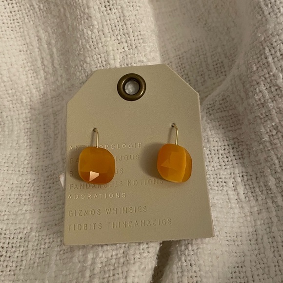 Anthropologie Floating Crystal Earrings Terracotta New Never Worn - Picture 5 of 5